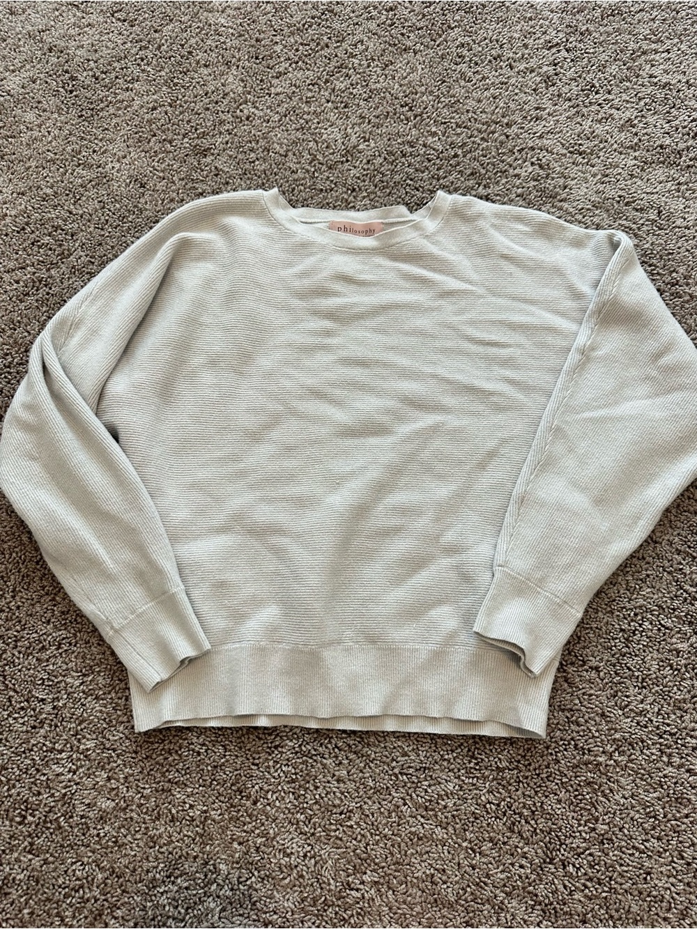Philosophy Republic Clothing Ribbed Knit Cream Pullover Sweater Small